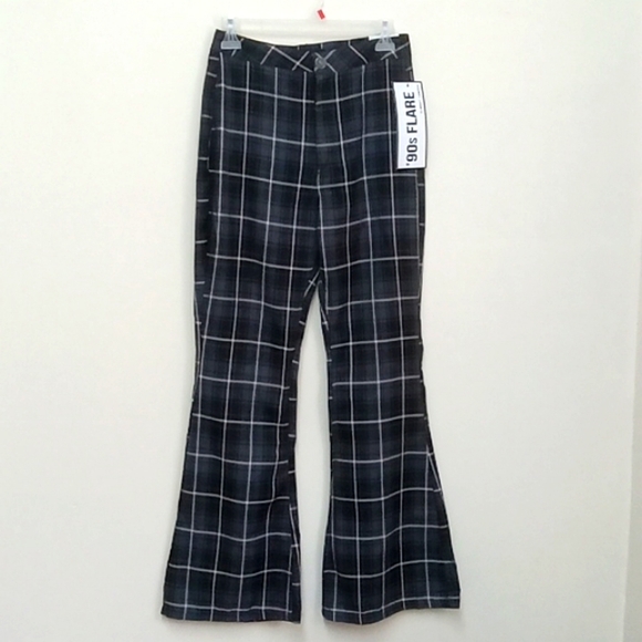 Almost Famous Pants - *Final Price* NWT 90s Flare Plaid Pants Size 5